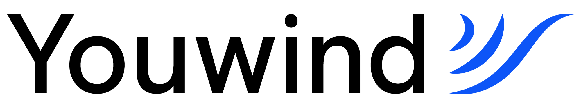 Youwind-Logos-black wordmark and blue emblem